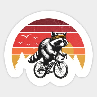 Cycling Raccoon Sticker